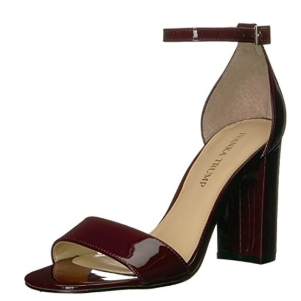 Ivanka Trump Klover Dark Red Patent Dress Heels, Size 9.5